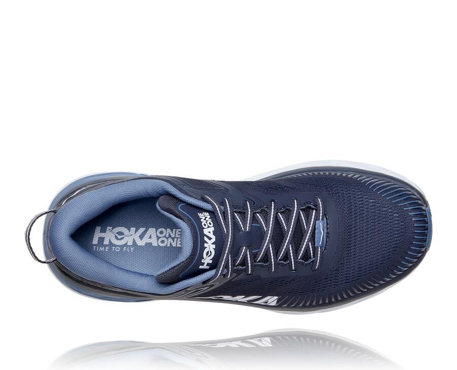 Hoka One One Mens Running Shoes - Bondi 7 - Navy - VQSP82340